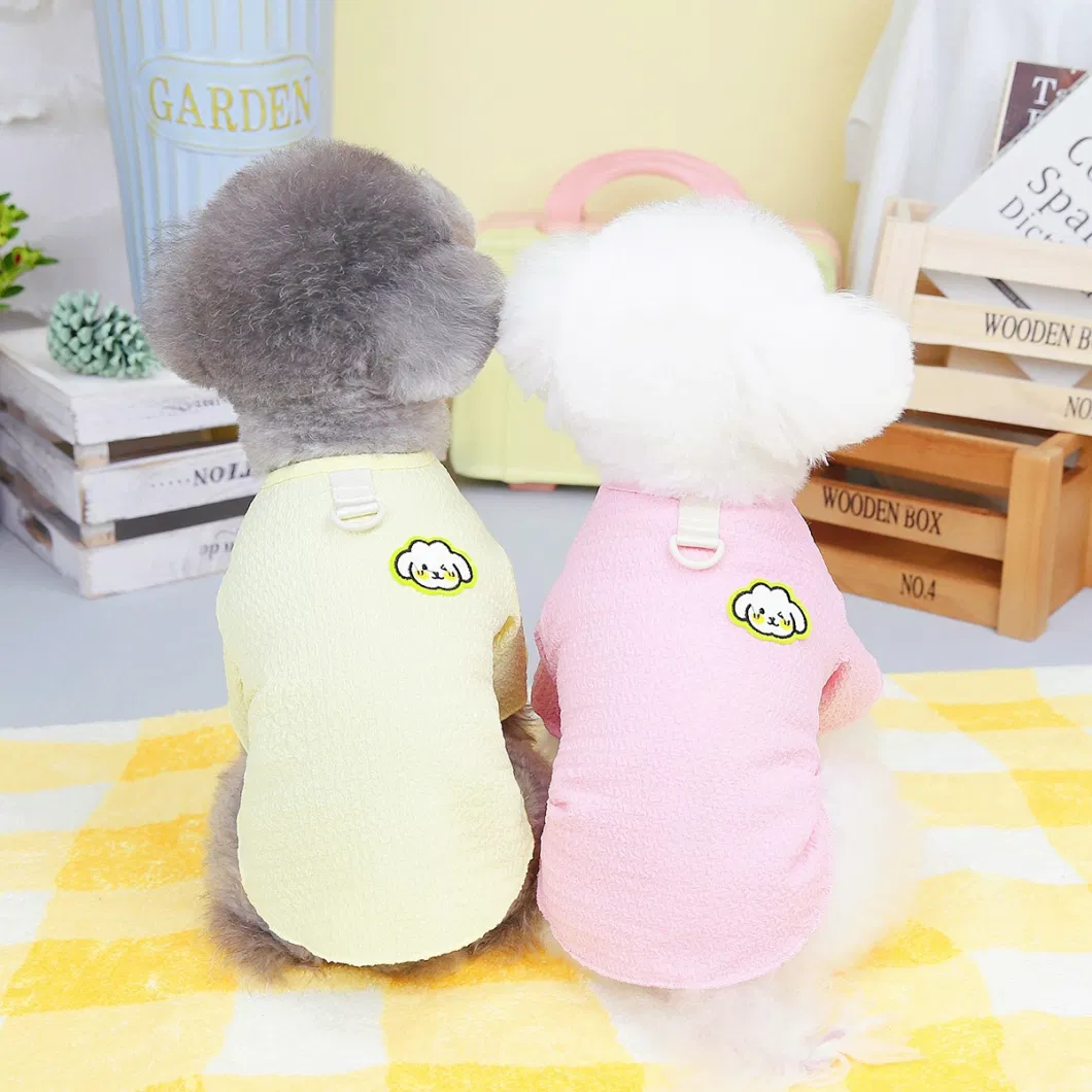 New Summer Embroider Dog Shirt Pet Harness Vest Pet Clothes